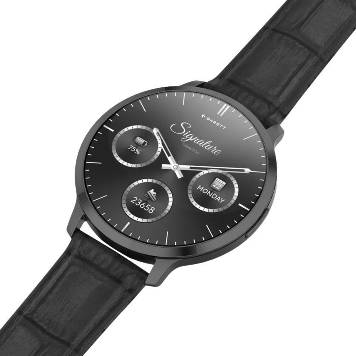Smartwatch męski Garett Edge czarny stalowy AMOLED 1,73″ + pasek skórzany (4).jpg